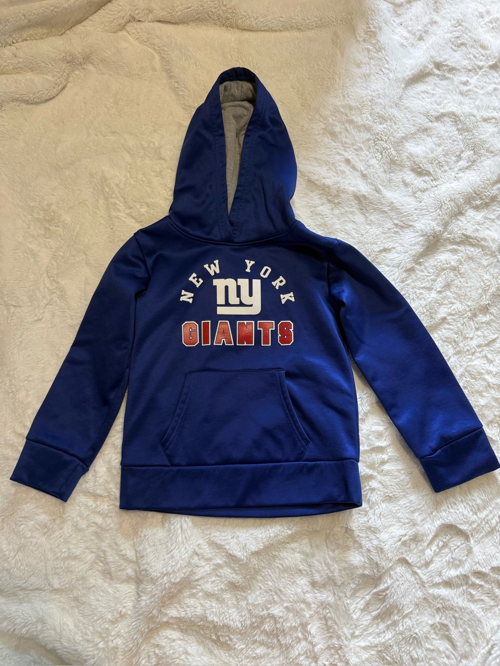 Youth New York Giants Football Blue Pullover Hoodie